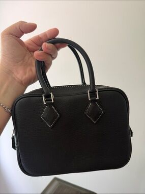 Real Leather Bag in Black- Top-Handle and Crossbody Bag